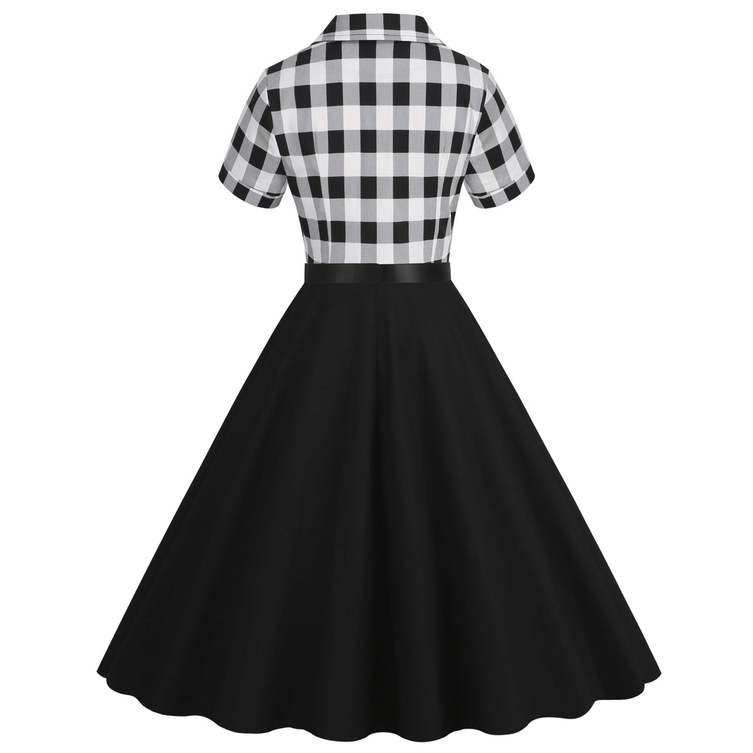 1950s Lapel Contrast Belted Dress — the kind of 1950s dress that makes strangers smile