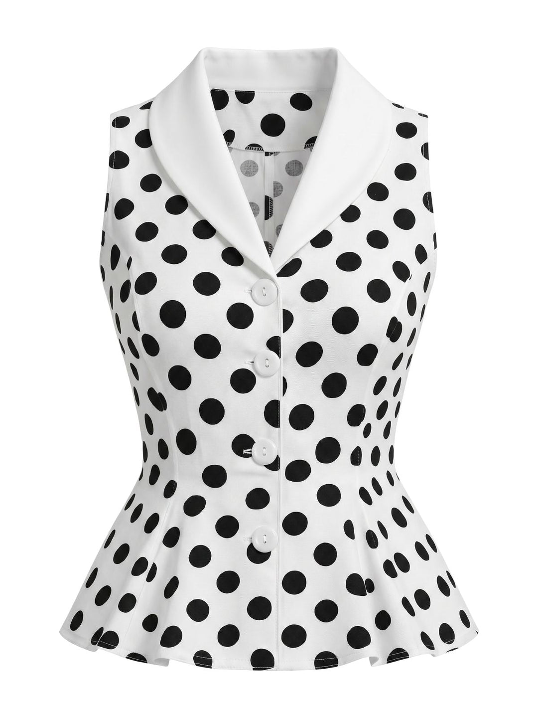Red 1950s Vintage Polka Dot Top
