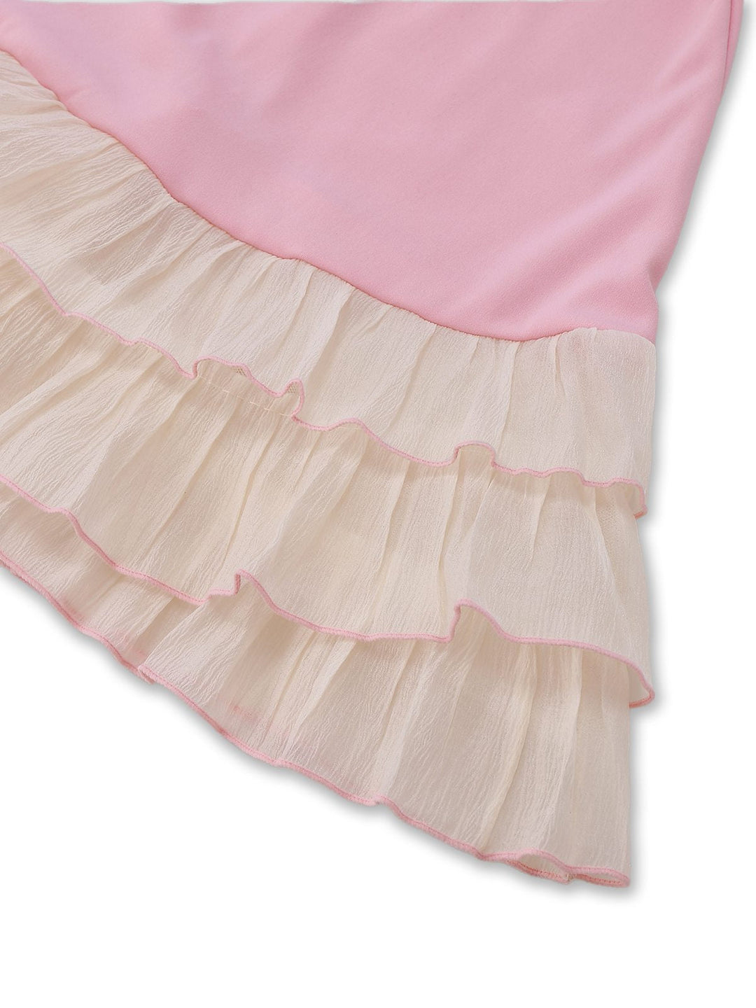 1950s Layered Hem Contrast Bow Strap Dress - vintage dress, retro fashion, rockabilly