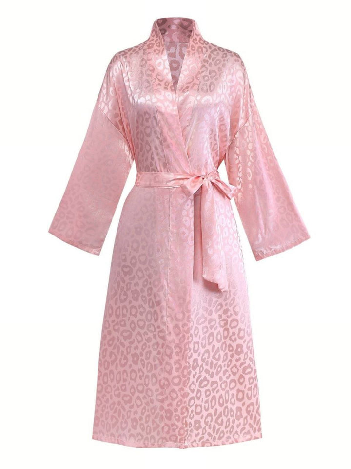 Leopard Print Lace-Up Robe - vintage fashion, retro style