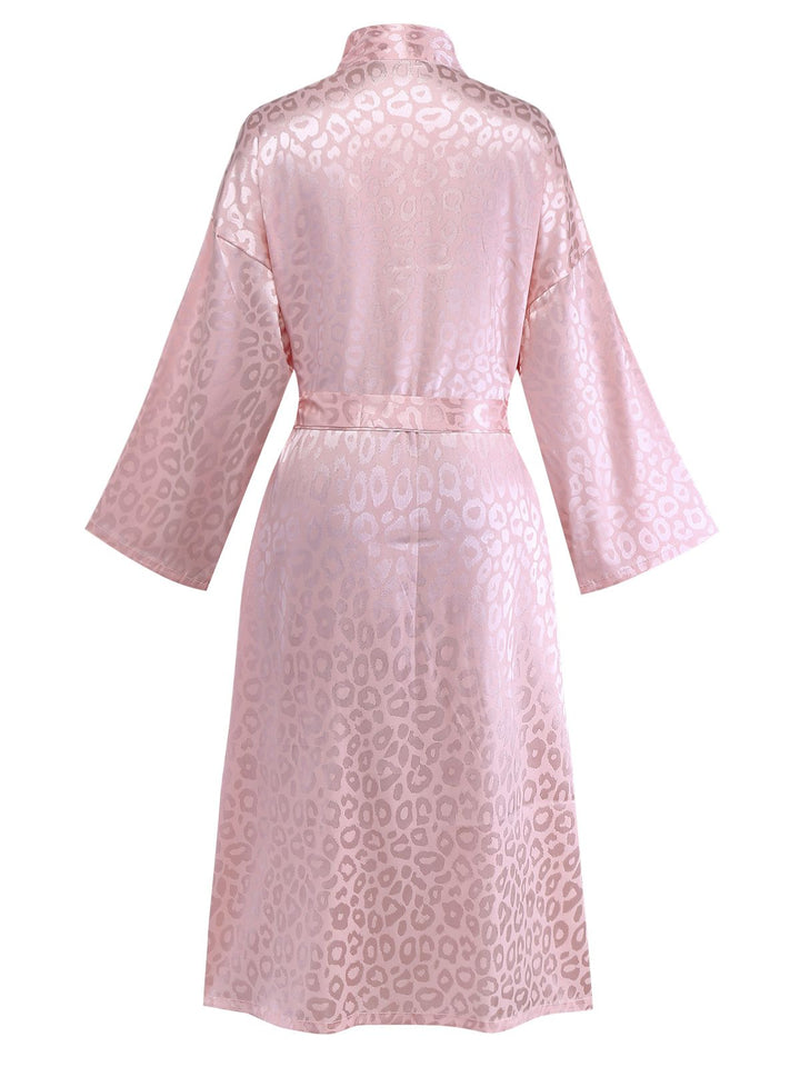 Leopard Print Lace-Up Robe - vintage fashion, retro style