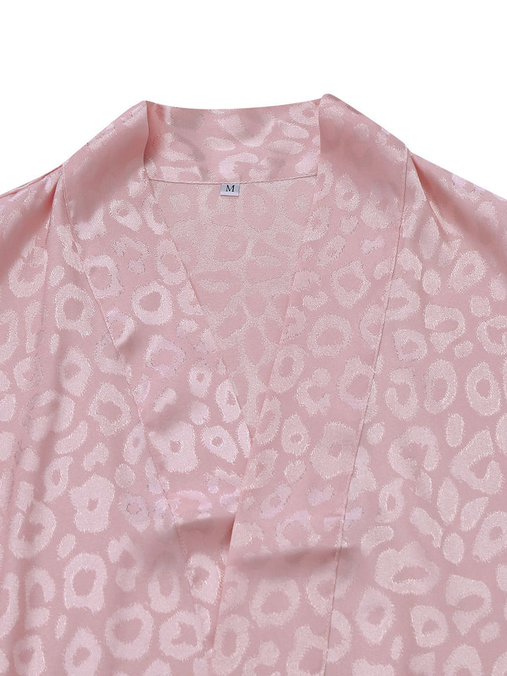 Leopard Print Lace-Up Robe - vintage fashion, retro style