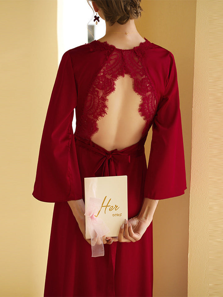 1950s Long Ice Silk Backless Nightgown: timeless style reimagined