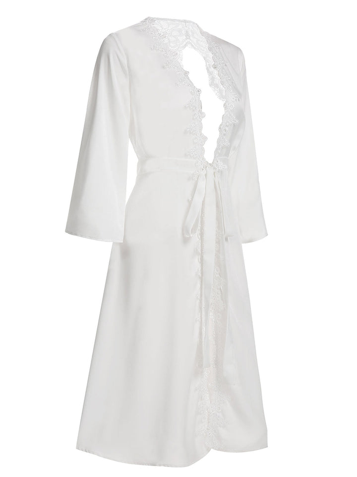 1950s Long Ice Silk Backless Nightgown: timeless style reimagined