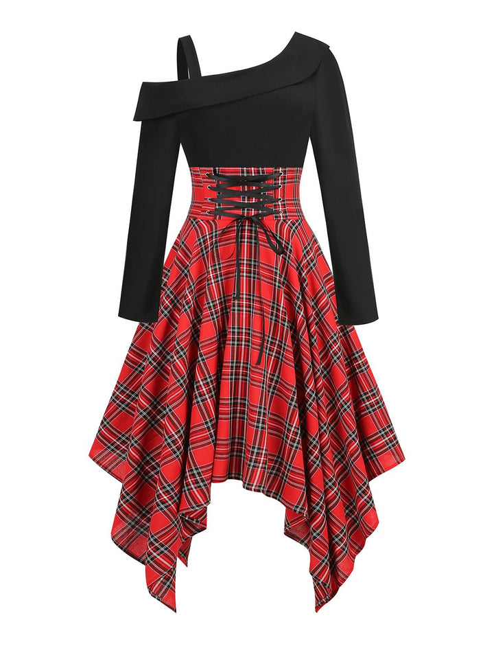 1950s Long Sleeve Patchwork Swing Dress: timeless style reimagined