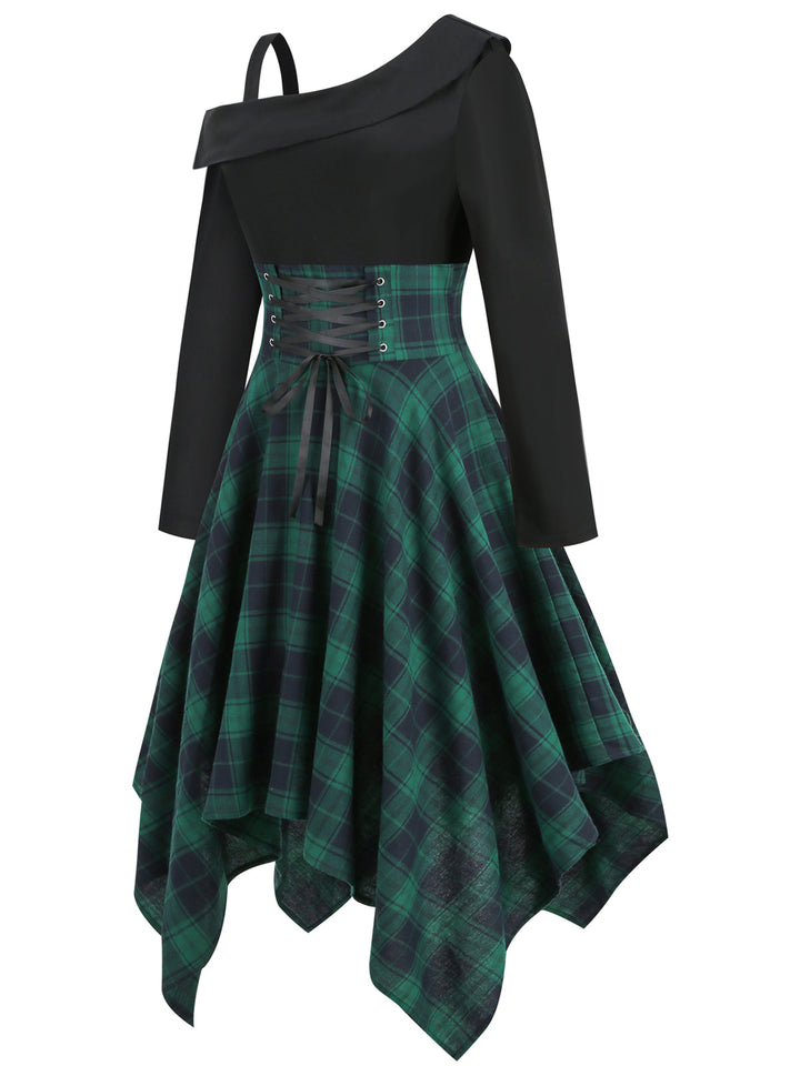 1950s Long Sleeve Patchwork Swing Dress: timeless style reimagined