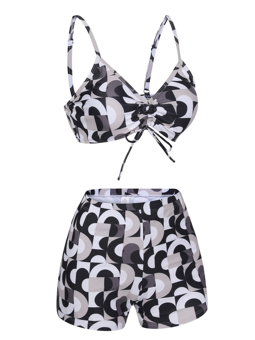 1950s Marble Print Strap Drawstring Swimsuit, vintage swimsuit, pin-up swimwear - perfect for women who love vintage and retro fashion