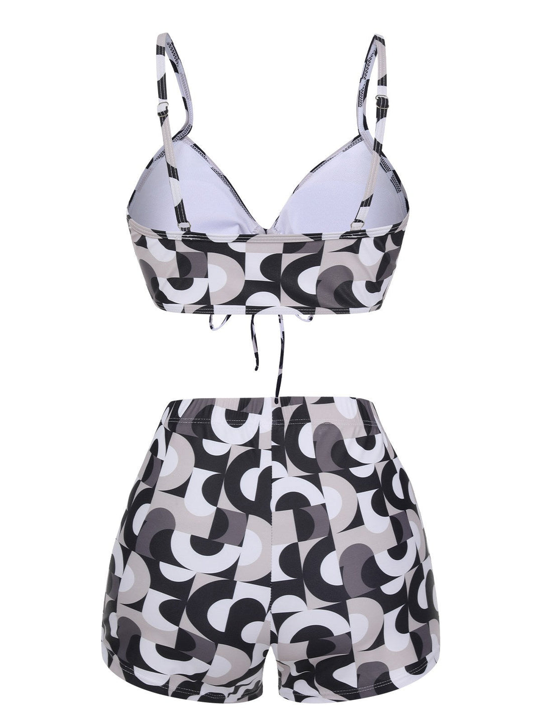 1950s Marble Print Strap Drawstring Swimsuit, vintage swimsuit, pin-up swimwear - perfect for women who love vintage and retro fashion