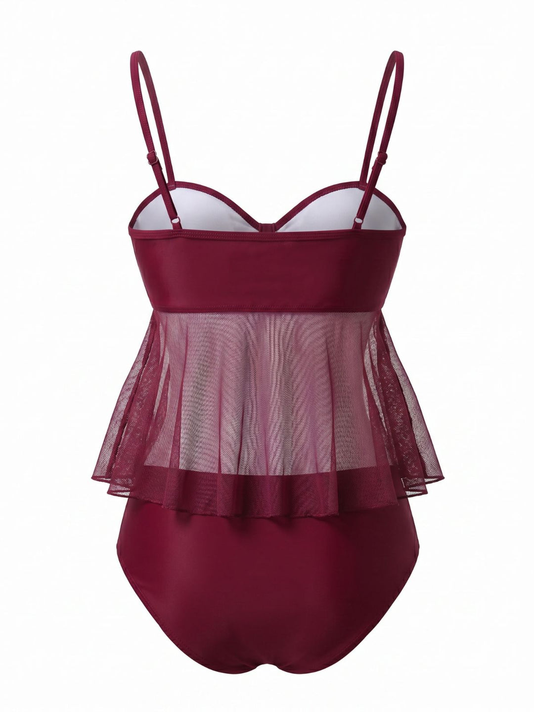 Mesh-High-Waist-Bow-Tie-Tankini-Set, vintage, retro, swimwear