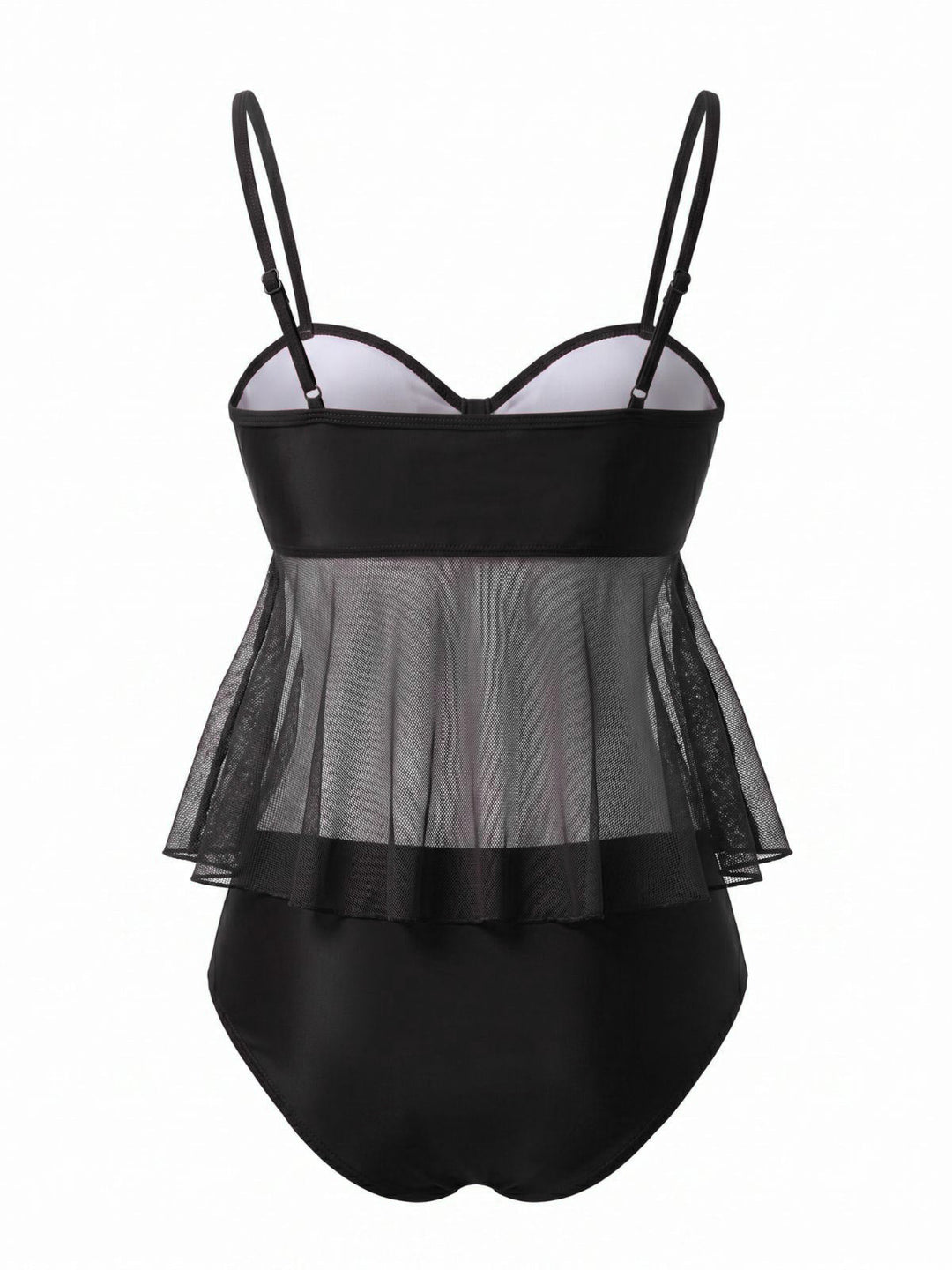 Mesh-High-Waist-Bow-Tie-Tankini-Set, vintage, retro, swimwear