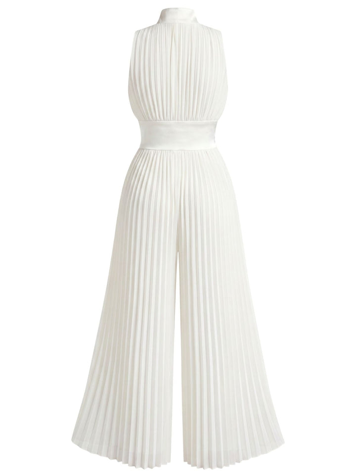 White 1950s Halter Vintage Classic Jumpsuit 5