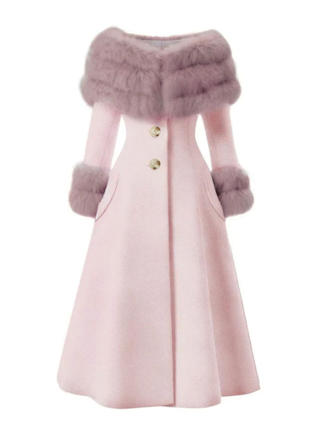 1950s Multi-Layer Fur Collar Patchwork Coat - vintage fashion, style