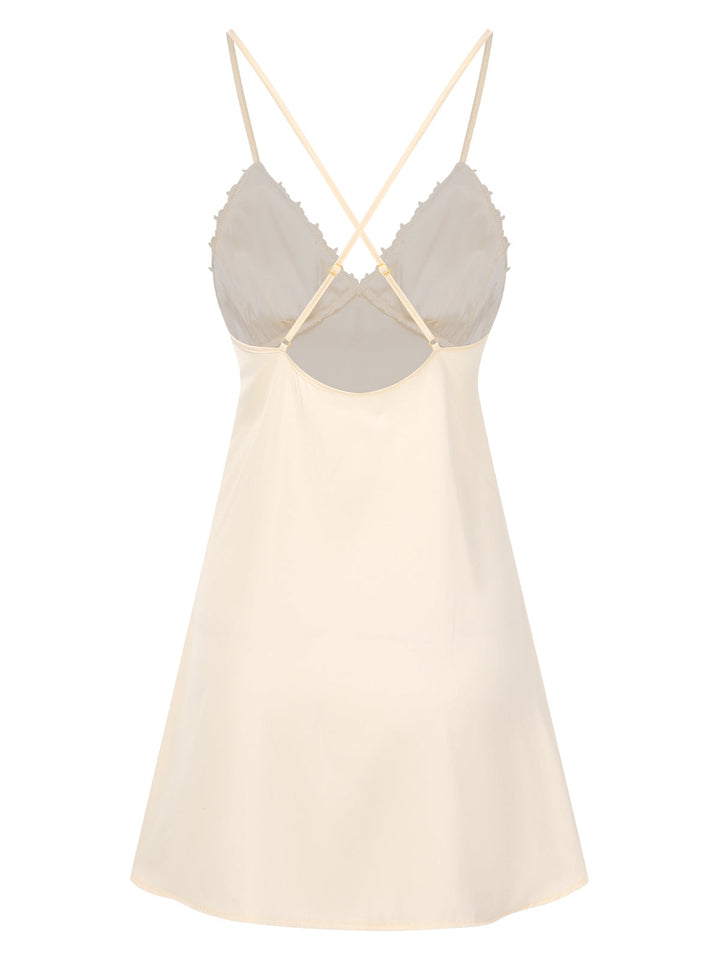 2PCS Apricot Floral Straps Slit Nightgown &amp; Robe - vintage nightgown, retro sleepwear