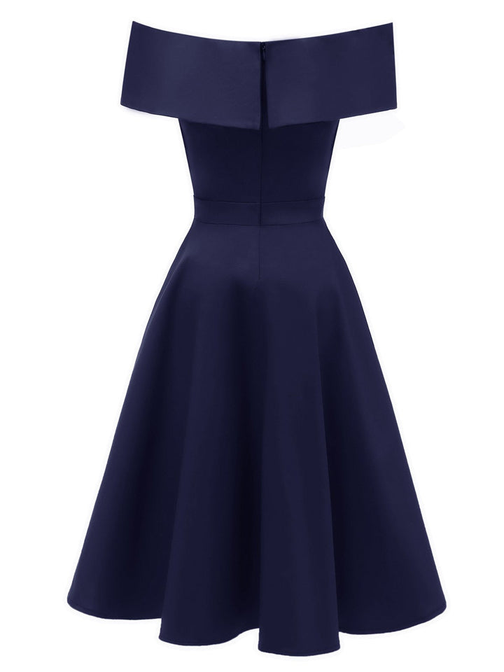 1950s Off Shoulder Swing Dress — vintage elegance for the modern woman