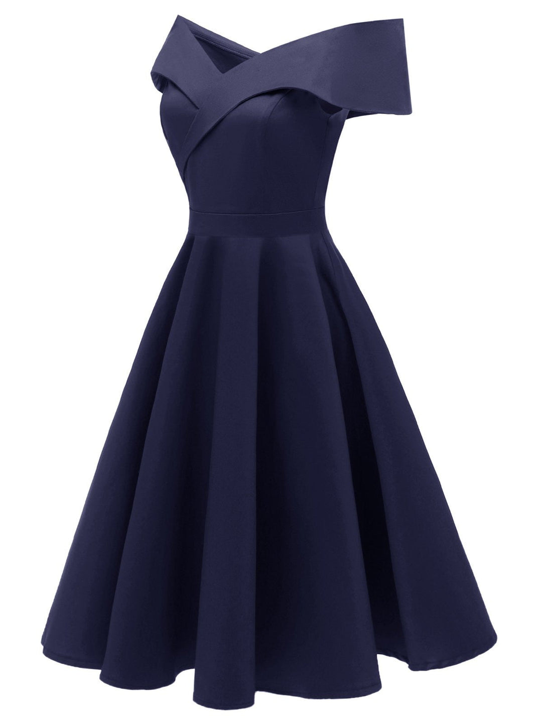 1950s Off Shoulder Swing Dress: timeless style reimagined