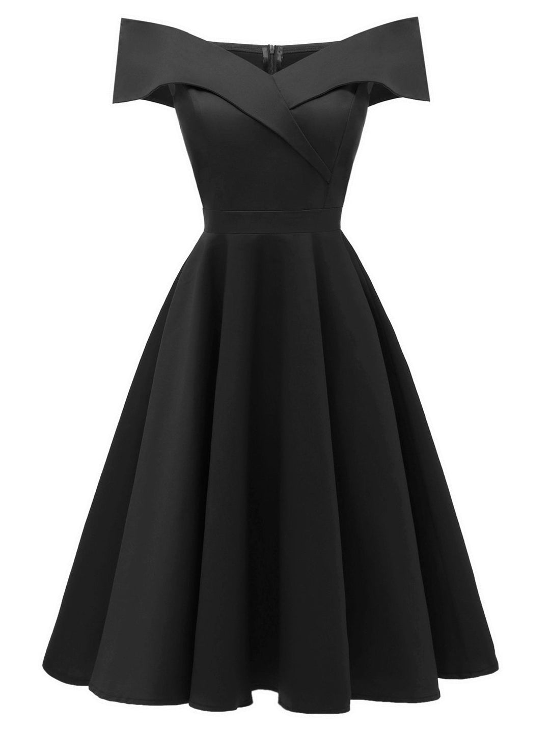 1950s Off Shoulder Swing Dress: timeless style reimagined