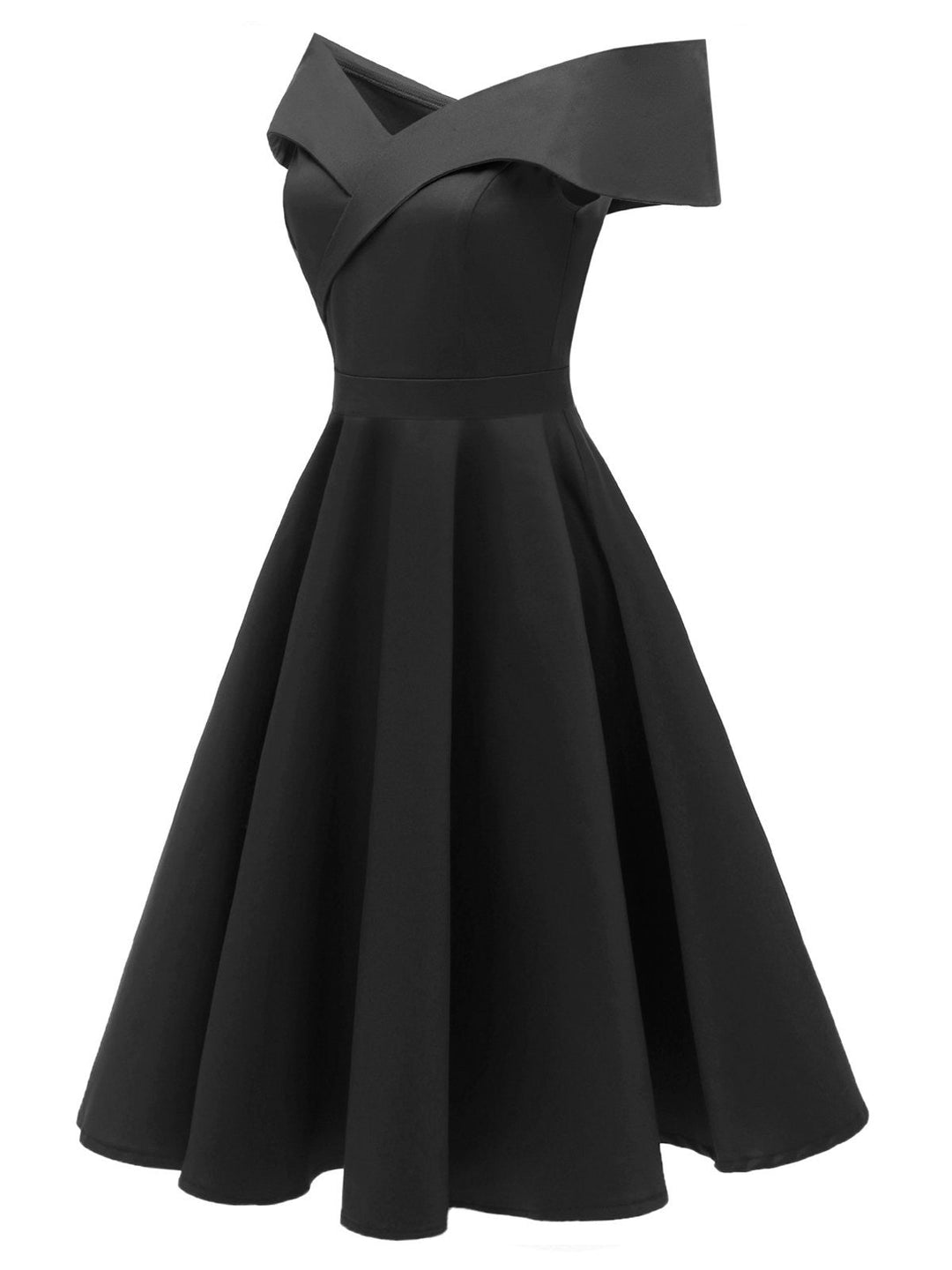 1950s Off Shoulder Swing Dress: timeless style reimagined
