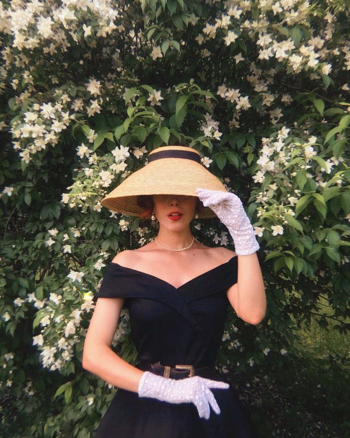 1950s Off Shoulder Swing Dress — vintage elegance for the modern woman