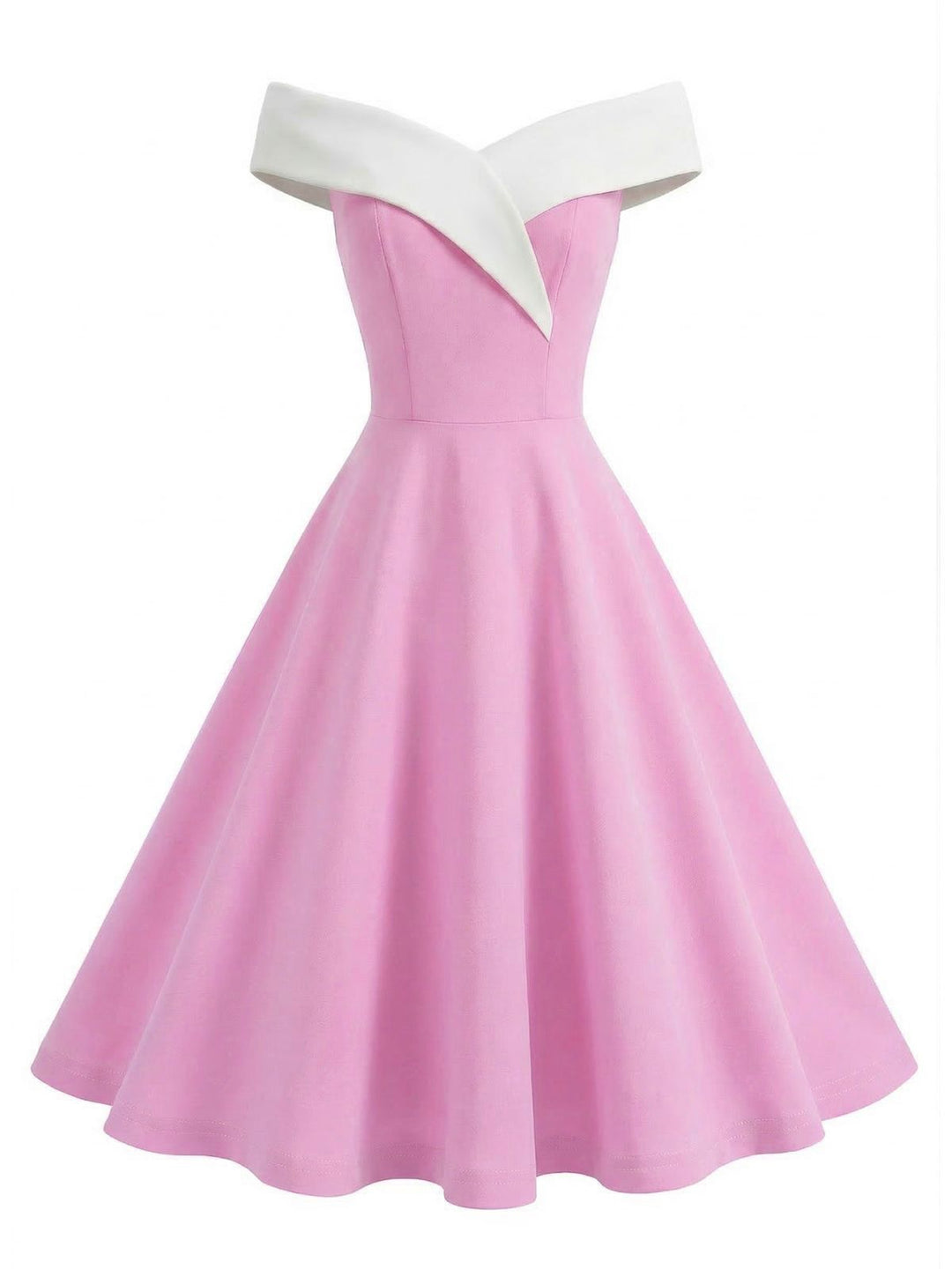 1950s Off-Shoulder Sleeveless ColorBlock Dress, vintage dress, retro fashion, rockabilly, pin-up fashion - perfect for women who love vintage and retro fashion
