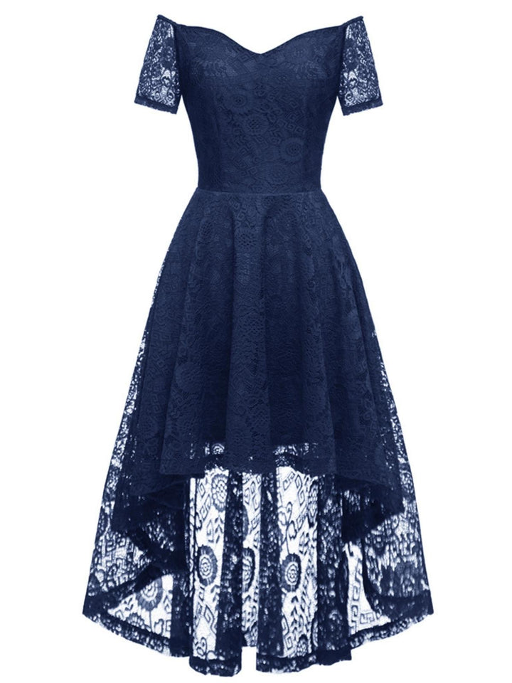 1950s Off-shoulder Floral Lace Dress: timeless style reimagined