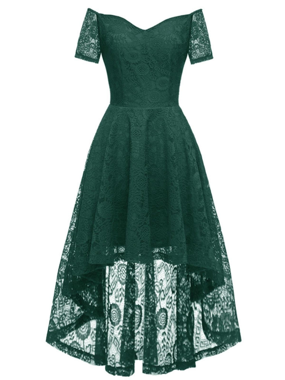 1950s Off-shoulder Floral Lace Dress — vintage elegance for the modern woman