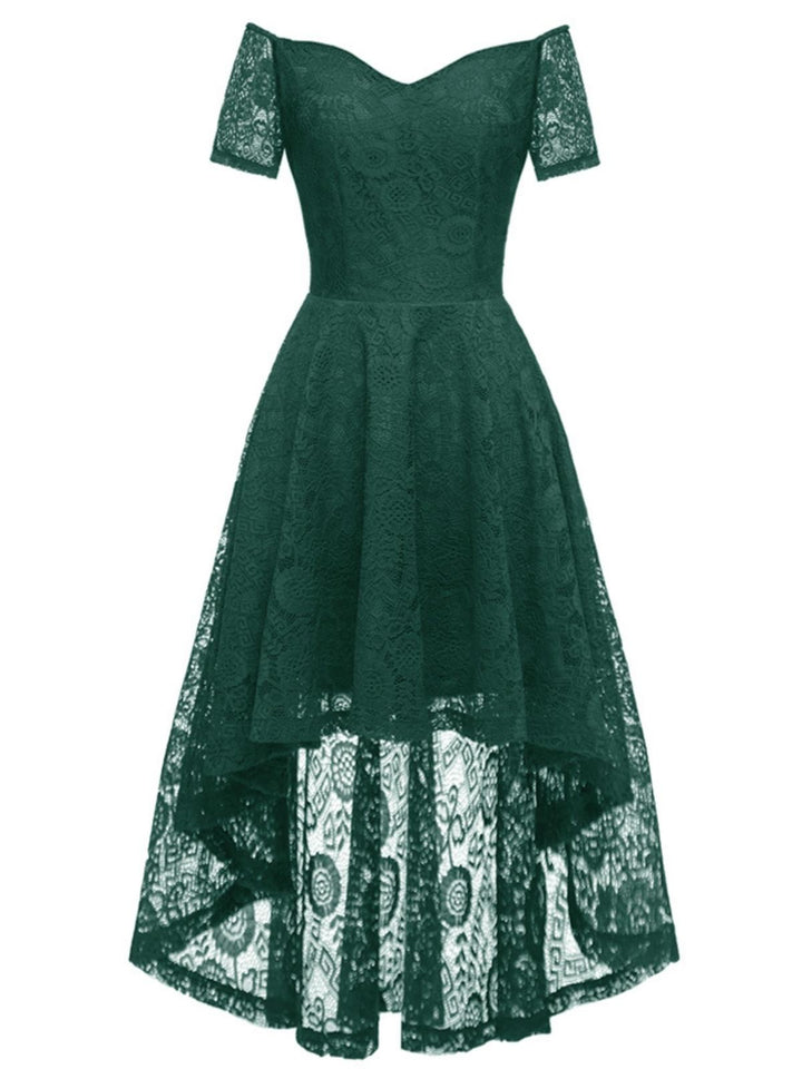 1950s Off-shoulder Floral Lace Dress — vintage elegance for the modern woman