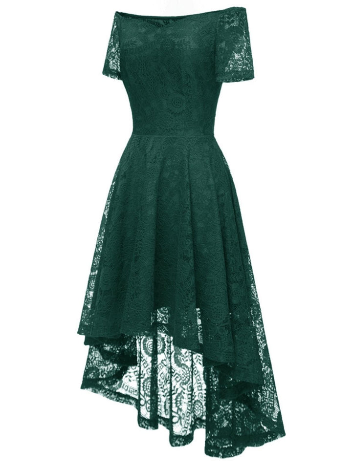 1950s Off-shoulder Floral Lace Dress: timeless style reimagined