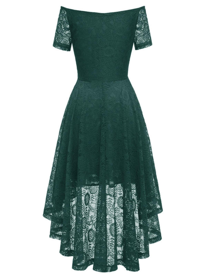 1950s Off-shoulder Floral Lace Dress — vintage elegance for the modern woman