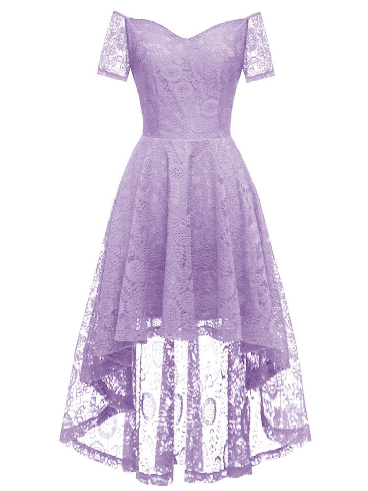 1950s Off-shoulder Floral Lace Dress: timeless style reimagined