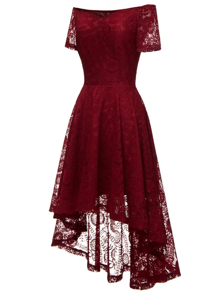 1950s Off-shoulder Floral Lace Dress: timeless style reimagined