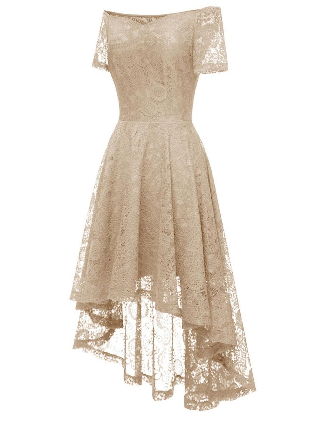 1950s Off-shoulder Floral Lace Dress: timeless style reimagined