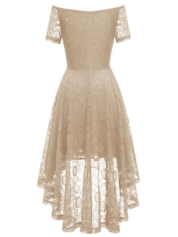 1950s Off-shoulder Floral Lace Dress — vintage elegance for the modern woman