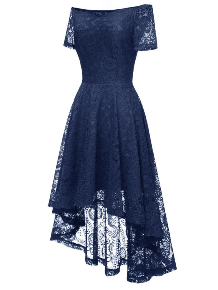 1950s Off-shoulder Floral Lace Dress: timeless style reimagined