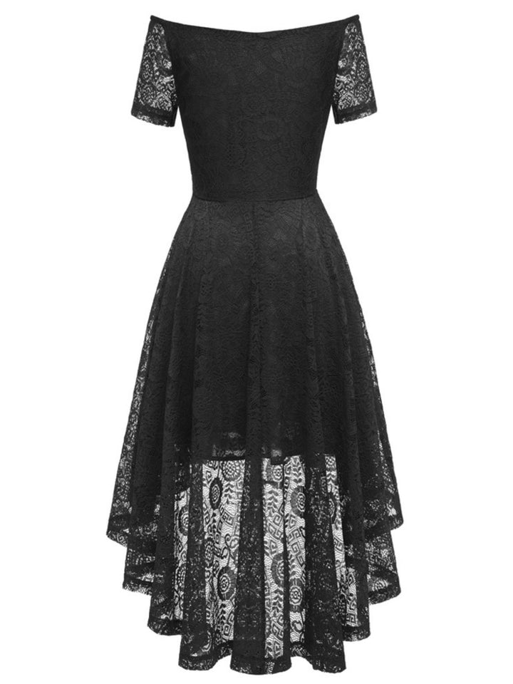 1950s Off-shoulder Floral Lace Dress: timeless style reimagined