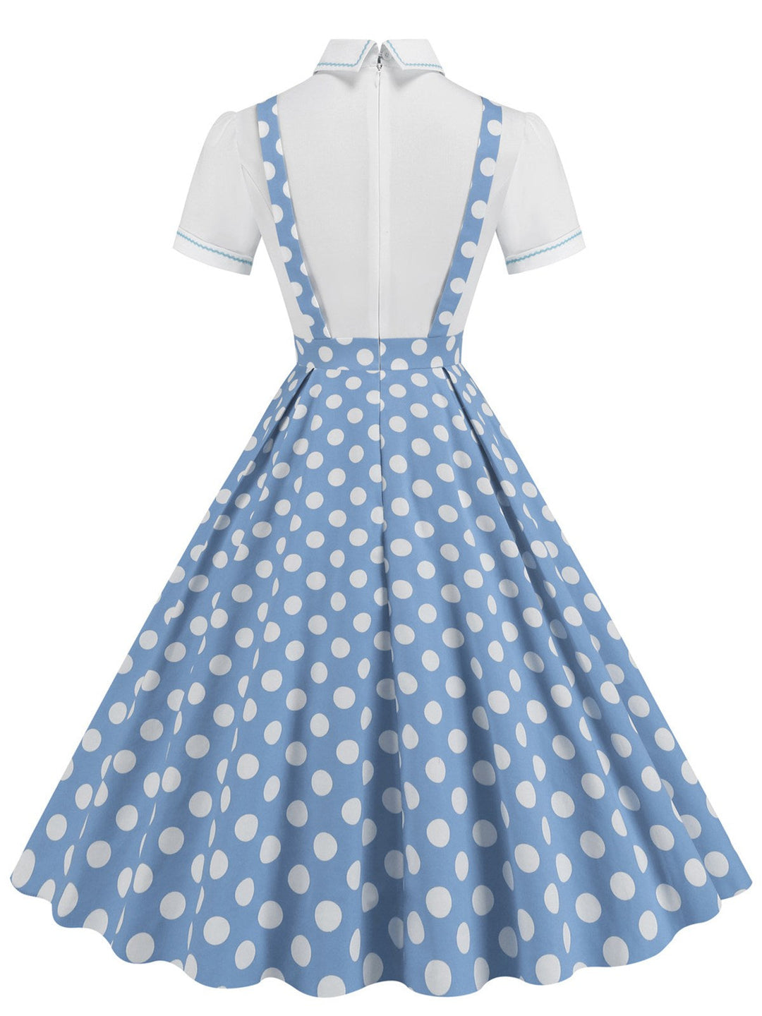 1950s Patchwork Lapel Collar Suspender Dress: where 1950s romance meets her modern spirit
