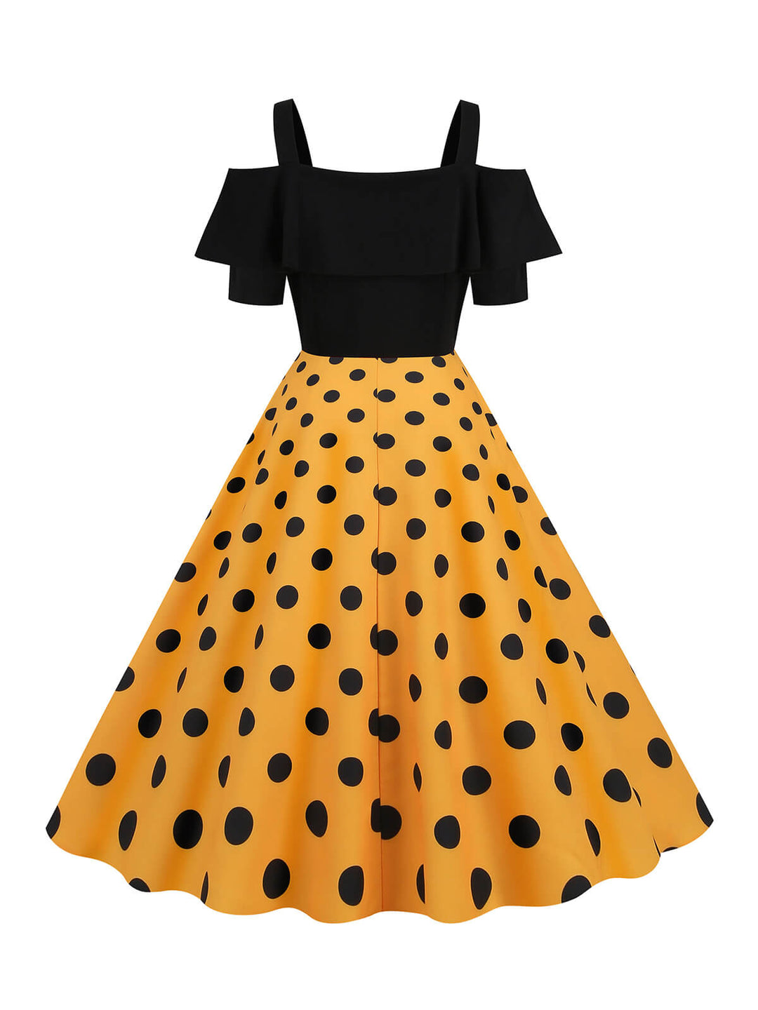 1950s Patchwork Polka Dot Strap Dress: where 1950s romance meets her modern spirit