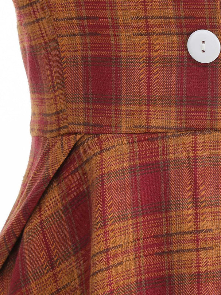 1950s Peter Pan Collar Plaid Swing Dress - vintage dress, retro fashion, rockabilly