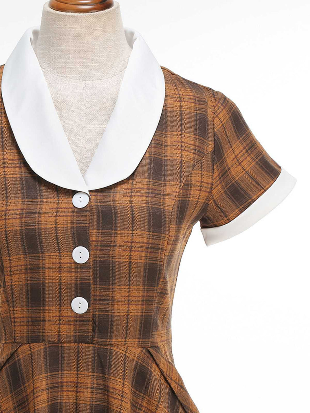 1950s Peter Pan Collar Plaid Swing Dress - vintage dress, retro fashion, rockabilly