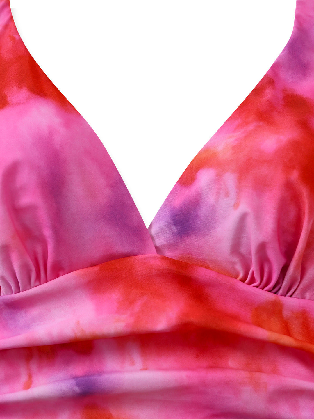 Pink 1950s Gradient Halter Tankini Set &amp; Asymmetric Cover-Up - vintage fashion, retro style