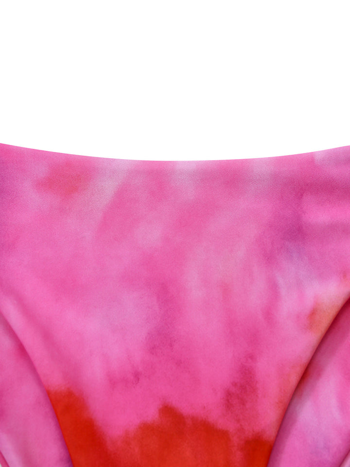 Pink 1950s Gradient Halter Tankini Set &amp; Asymmetric Cover-Up - vintage fashion, retro style