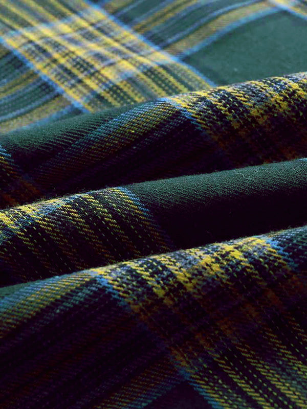 1950s Plaid Button Swing Dress, classic 1950s style elegant fashion - Image 3