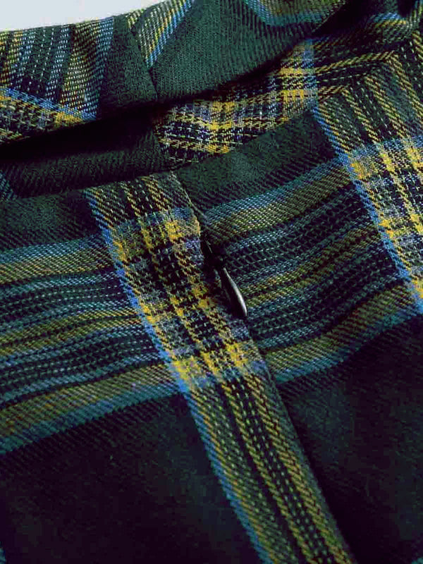 1950s Plaid Button Swing Dress, classic 1950s style elegant fashion - Image 5