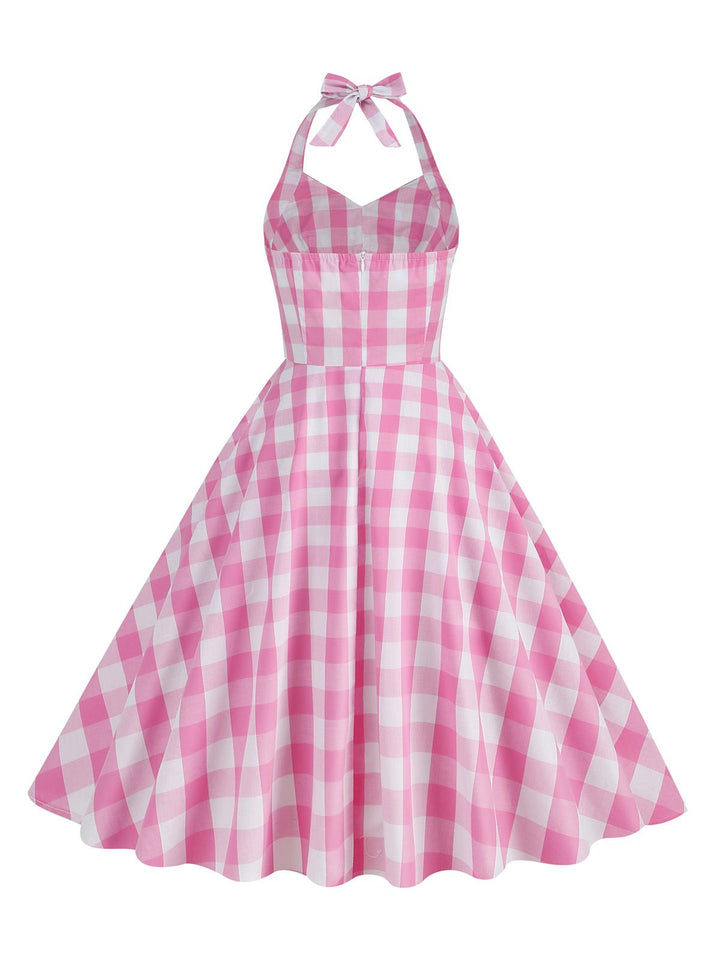 1950s Plaid Halter Swing Dress — a 1950s silhouette that turns sidewalks into runways