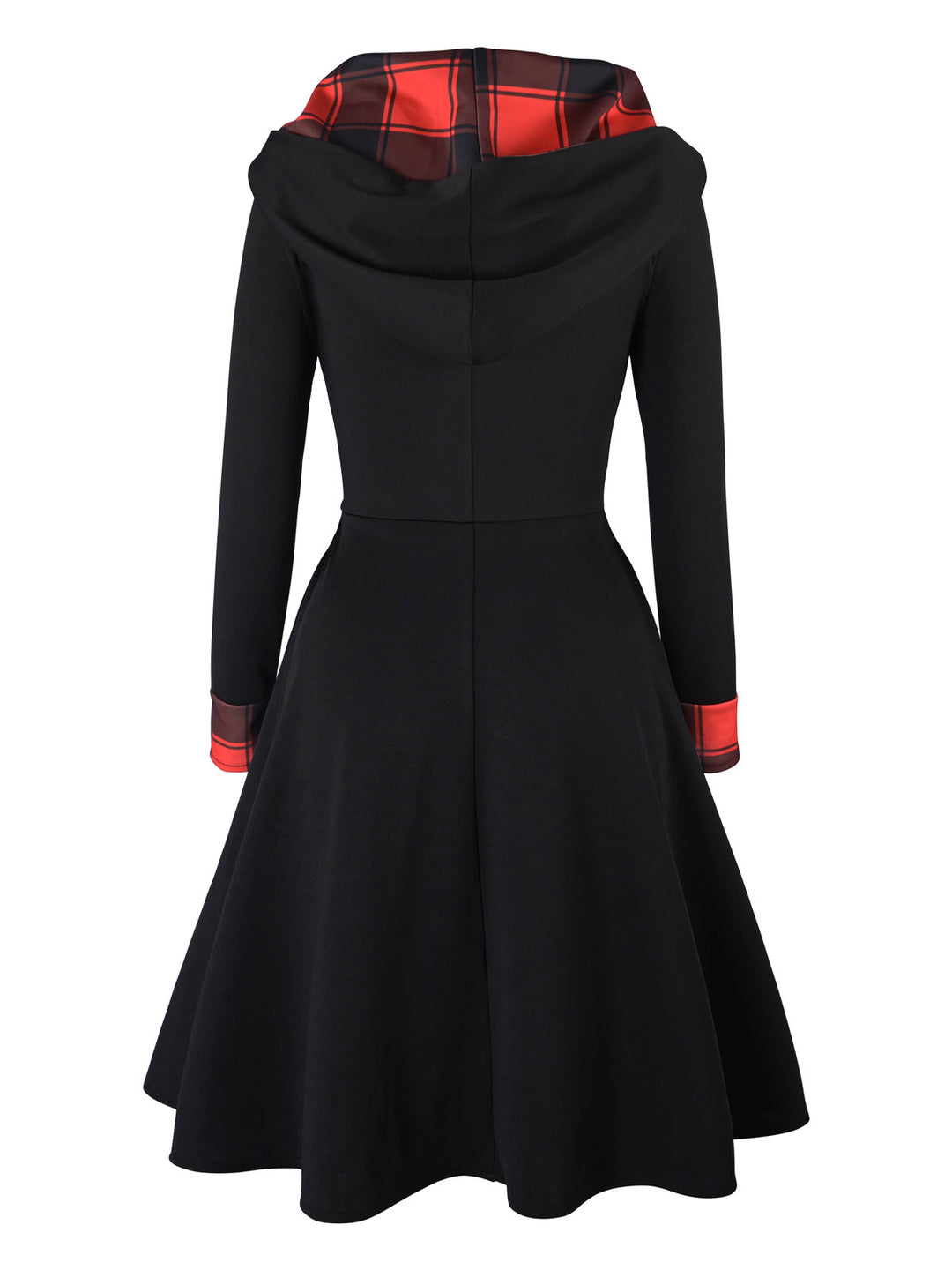1950s Plaid Hooded Button Dress — vintage elegance for the modern woman