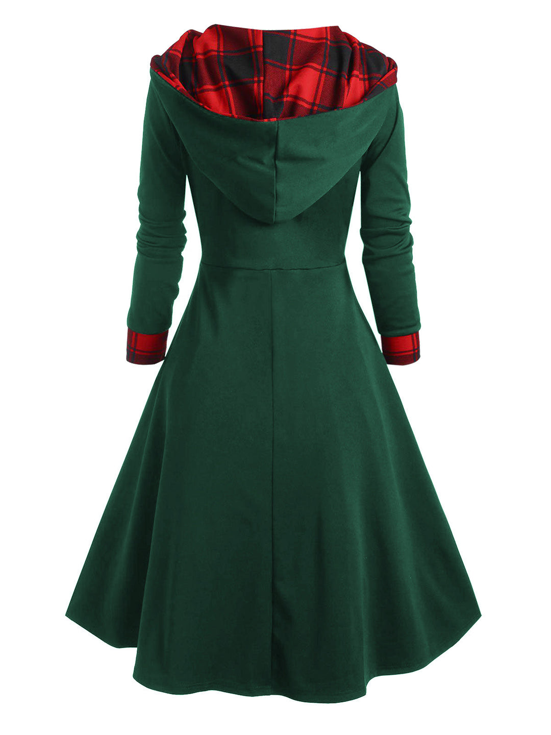 1950s Plaid Hooded Button Dress — vintage elegance for the modern woman