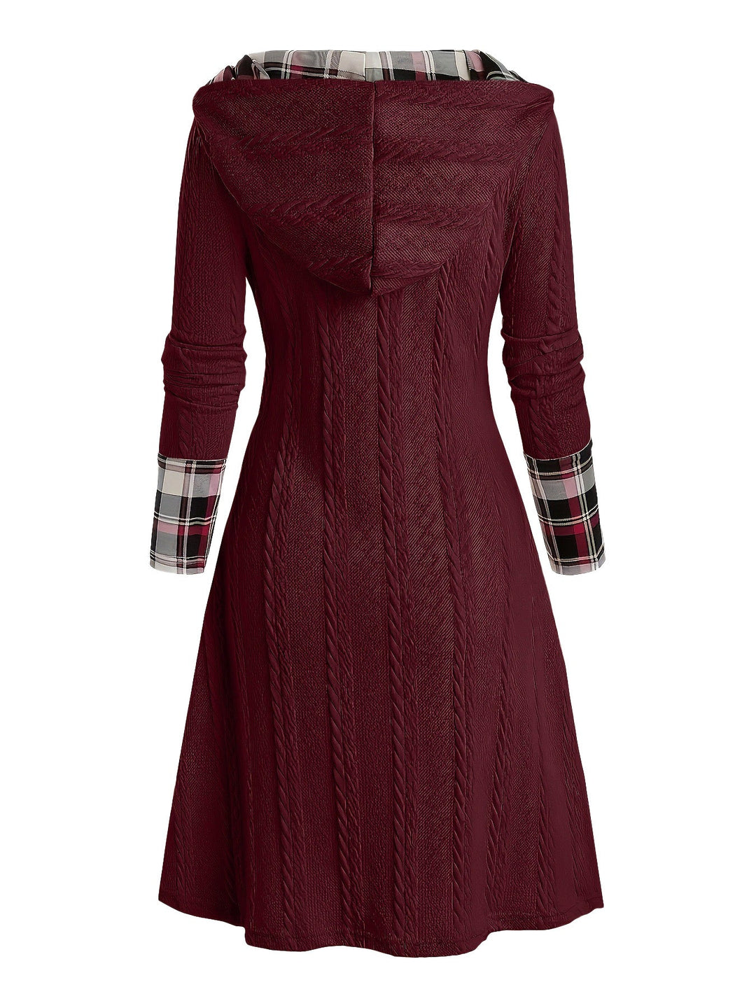 This 1950s Plaid Knit Hooded Dress wraps her in 1950s elegance, one twirl at a time