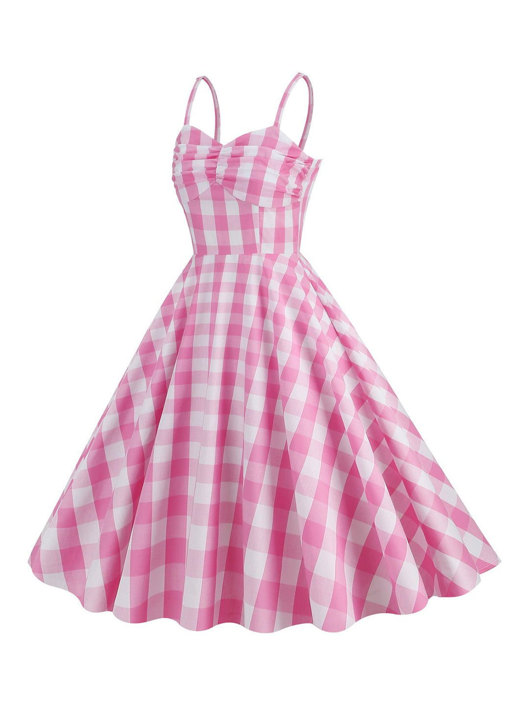 1950s Plaid Strap Cotton Swing Dress: timeless style reimagined