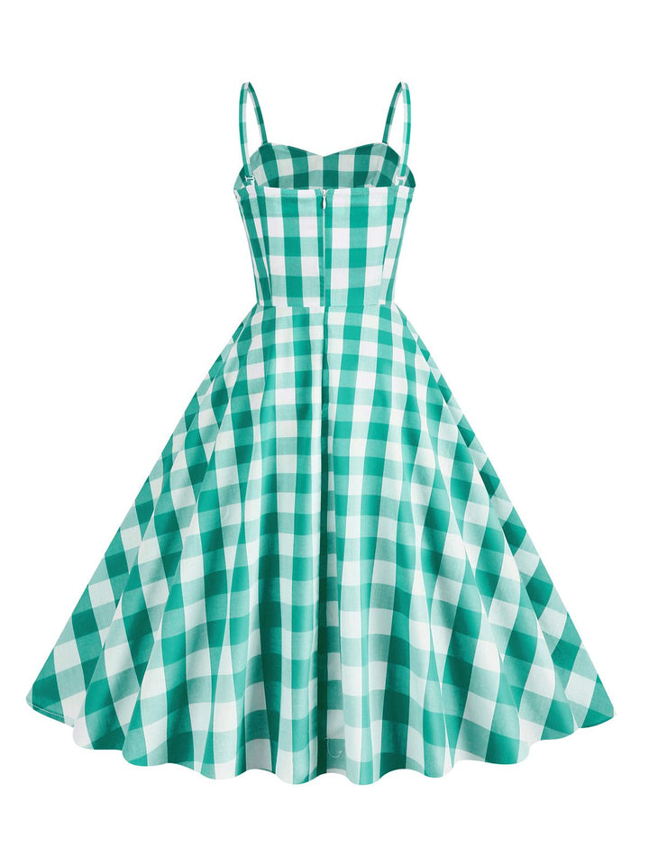 1950s Plaid Strap Cotton Swing Dress: timeless style reimagined