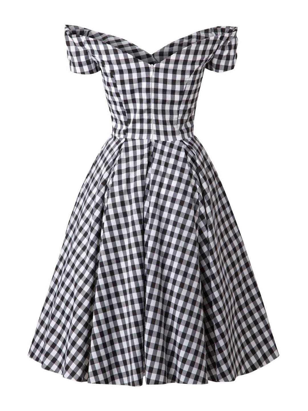 Black 1950s Plaid Swing Dress: where 1950s romance meets her modern spirit