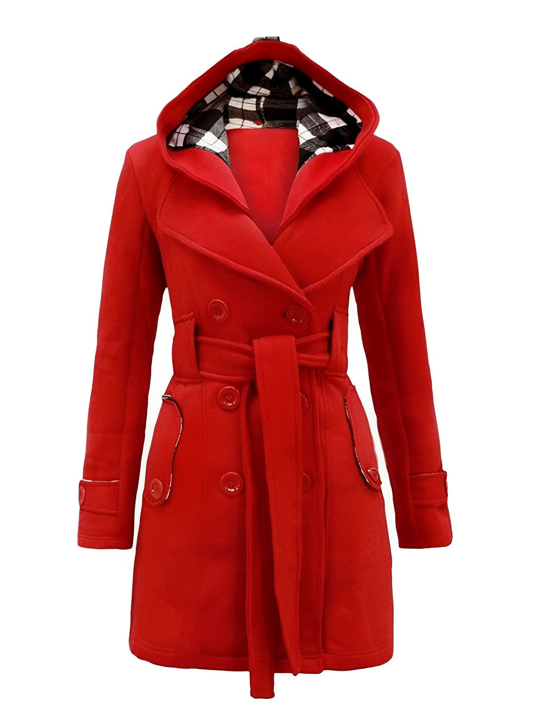 1950s Plaids Hooded Belted Coat - vintage fashion, style